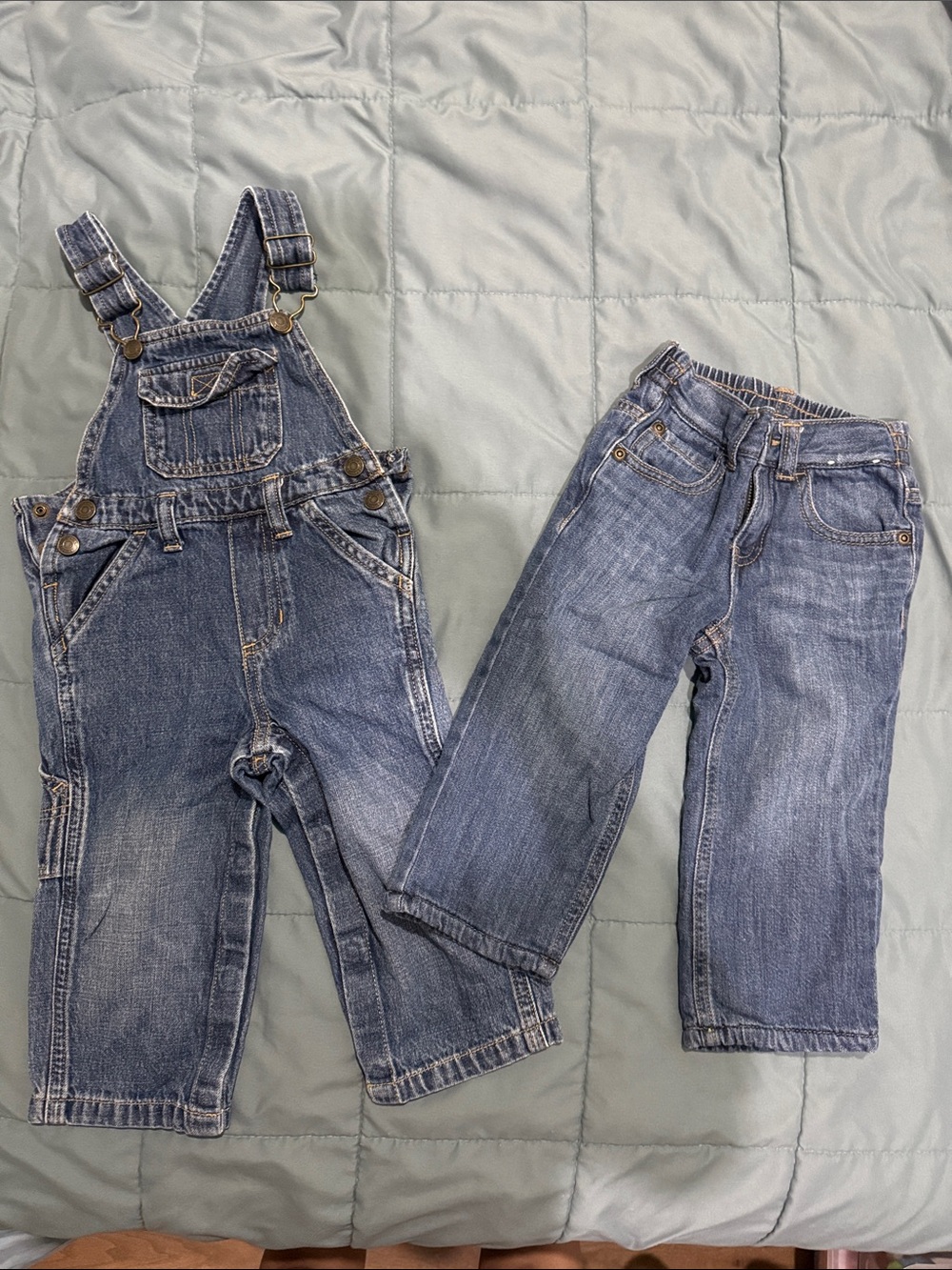 Carter's Blue Denim Overalls with Matching Jeans